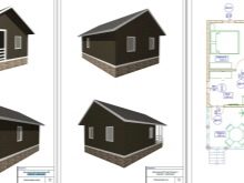 Чертежи и схемы строительства одноэтажных домов из бруса