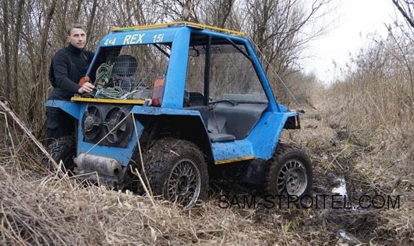 Самодельный автомобиль с 4 ведущими и управляемыми колёсами (24 фото)