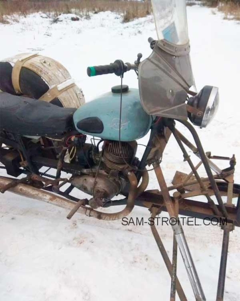 Самодельный снегоход на шинах низкого давления