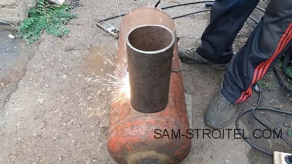 Буржуйка из газового баллона с теплообменниками (39 фото)